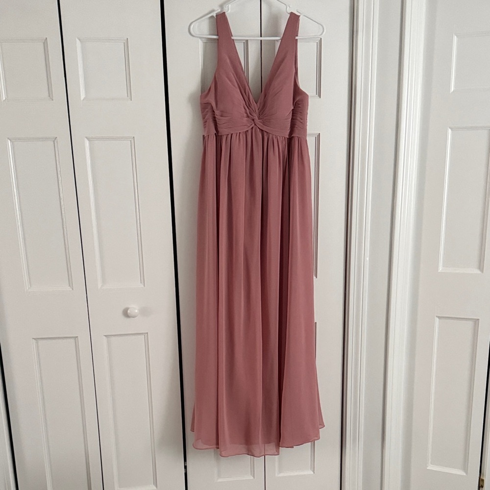 Dusty Rose Chiffon Maternity Maxi Dress